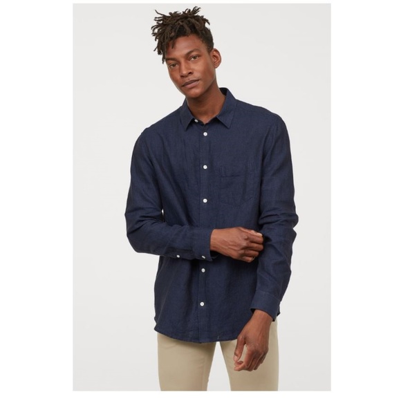 H&M Other - H&M Blue Chambray Denim Button up Shirt